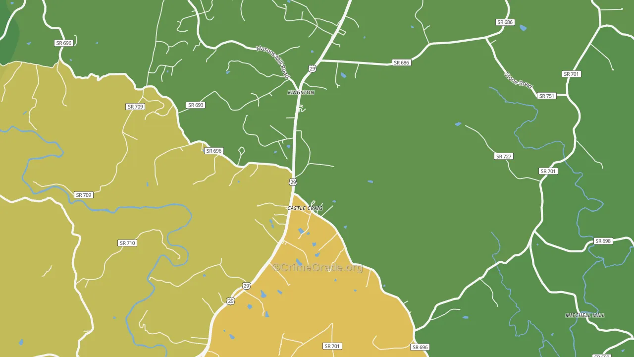 Kingston, VA Map of Theft Rates