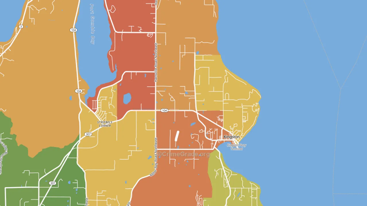Kingston, WA Map of Theft Rates