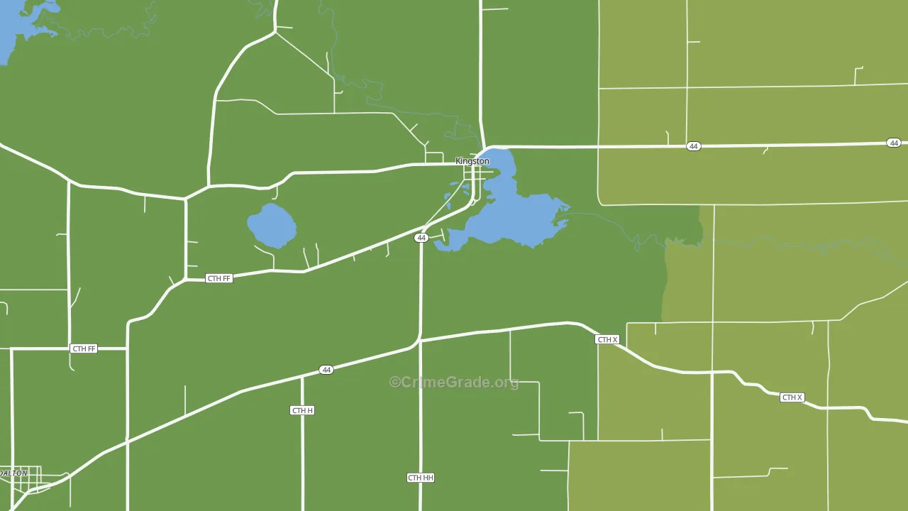 Kingston, WI Map of Theft Rates