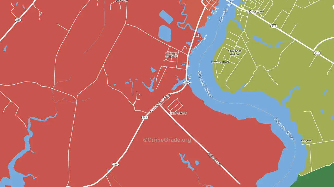 Kingstown, MD Map of Theft Rates