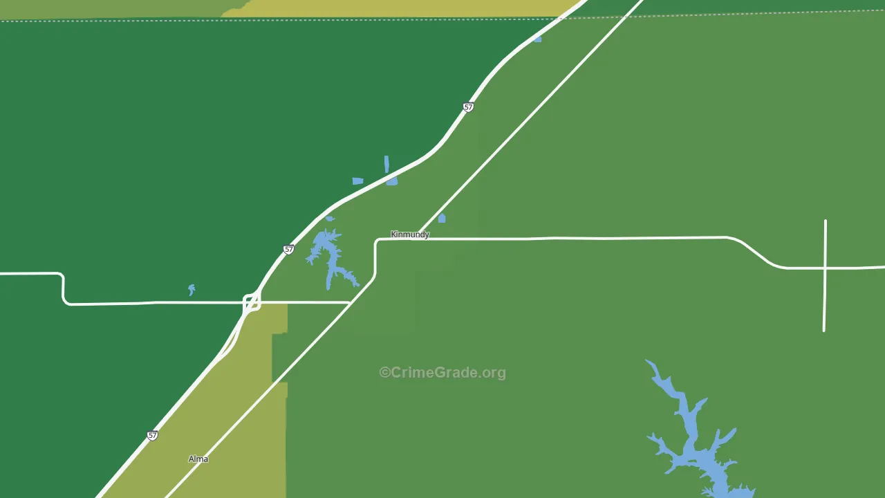 Kinmundy, IL Map of Theft Rates