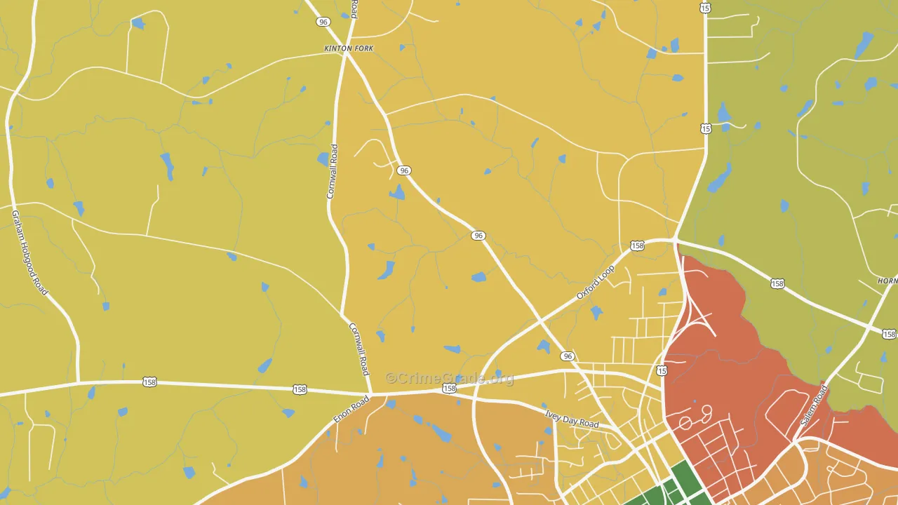 Kinton Fork, NC Map of Theft Rates
