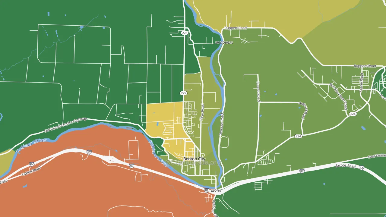 Kiona, WA Map of Theft Rates