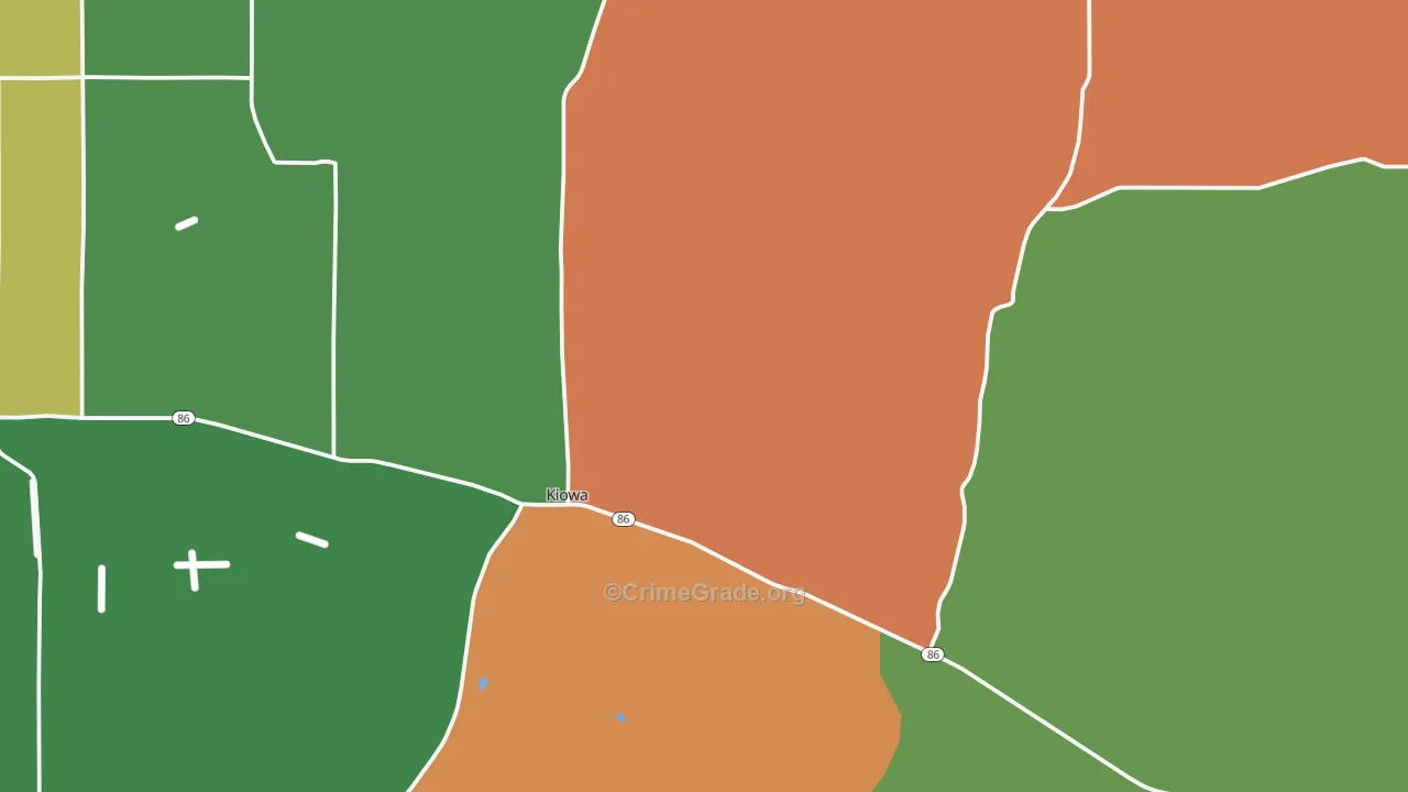 Kiowa, CO Map of Theft Rates