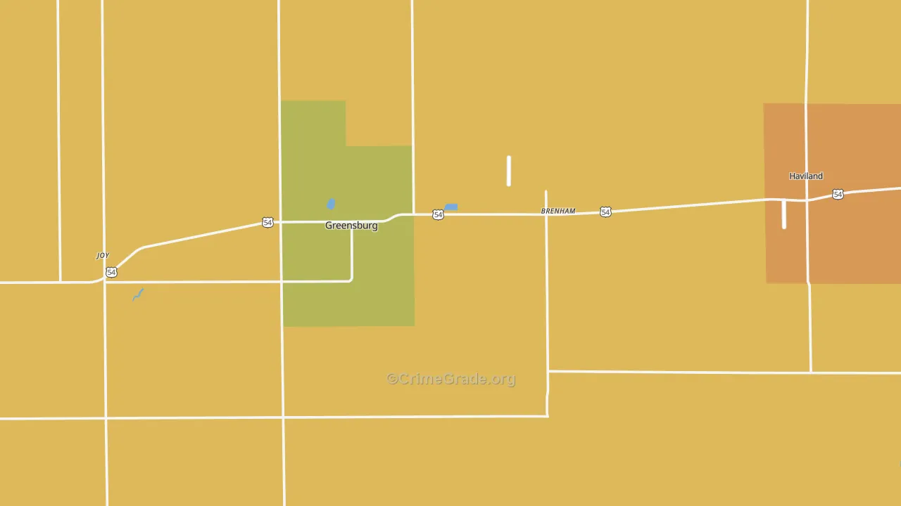 Kiowa County, KS Map of Theft Rates