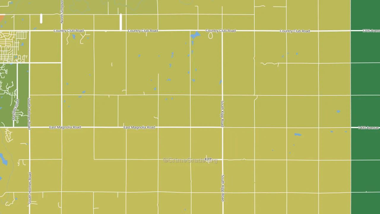 Kipp, KS Map of Theft Rates
