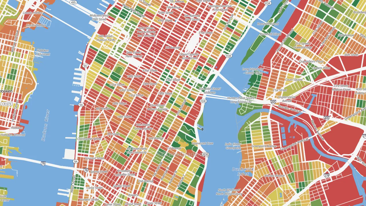 Kips Bay, Manhattan, NY Map of Theft Rates