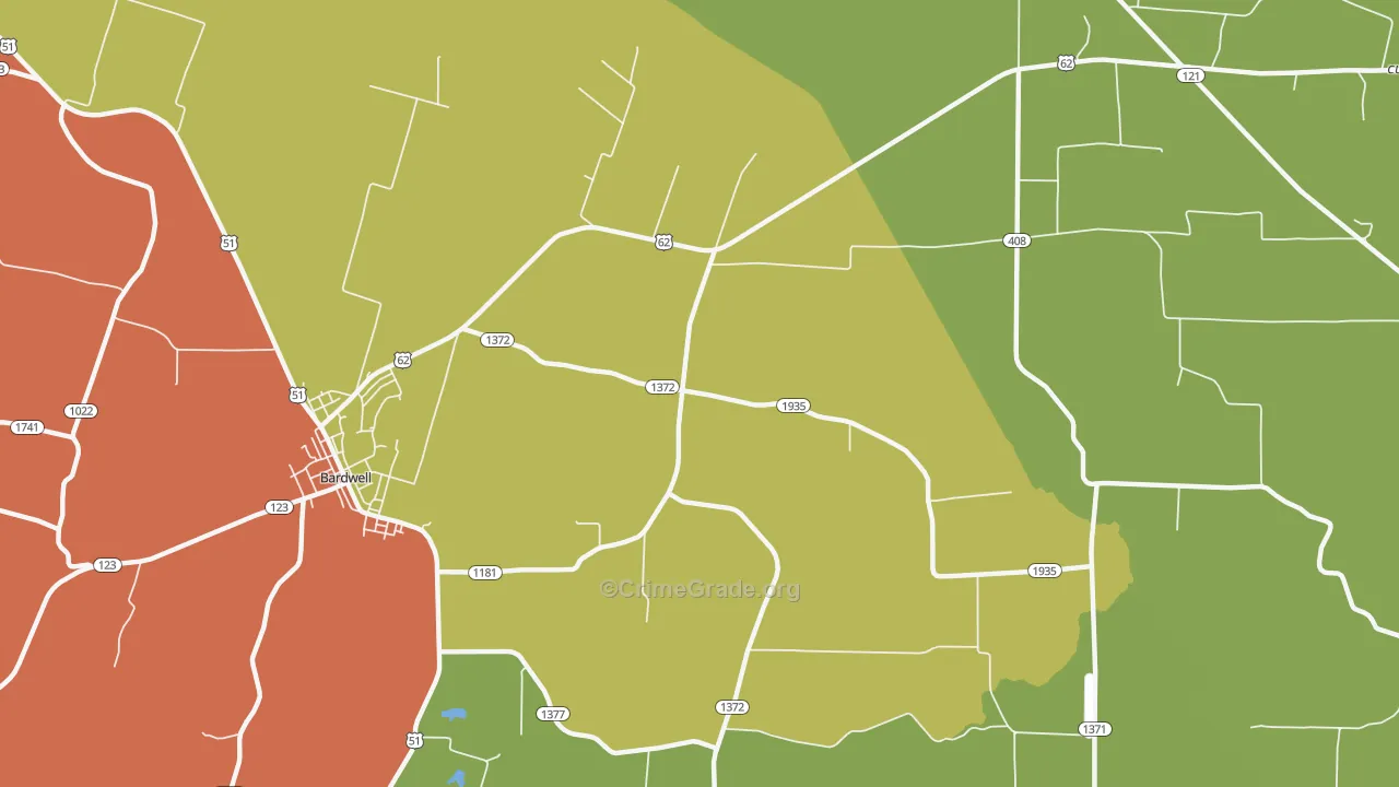 Kirbyton, KY Map of Theft Rates