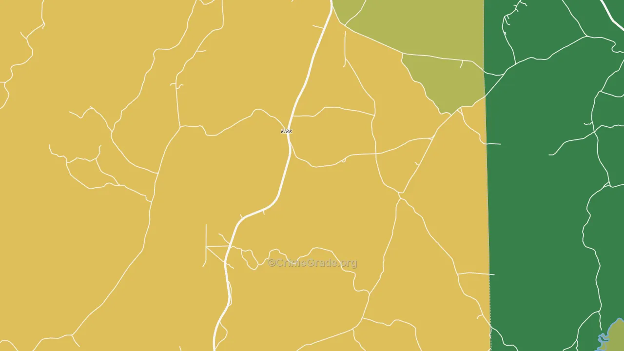 Kirk, AL Map of Theft Rates