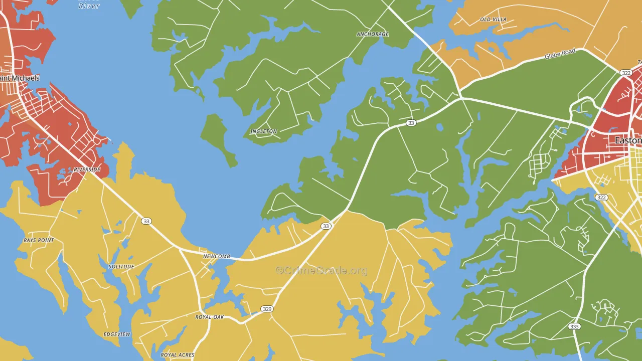 Kirkham, MD Map of Theft Rates