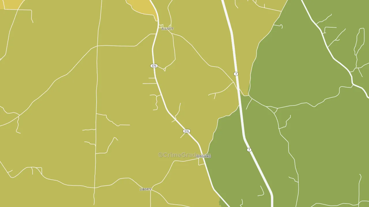 Kirkland, AR Map of Theft Rates