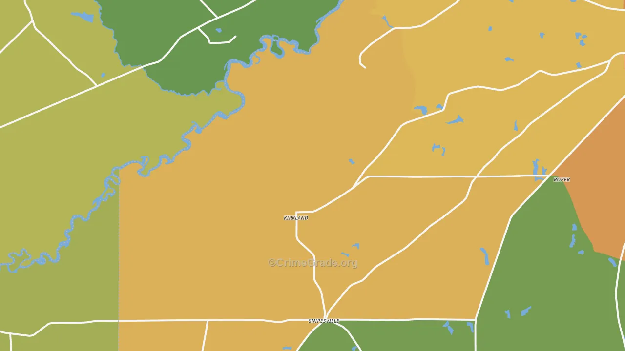 Kirkland, GA Map of Theft Rates