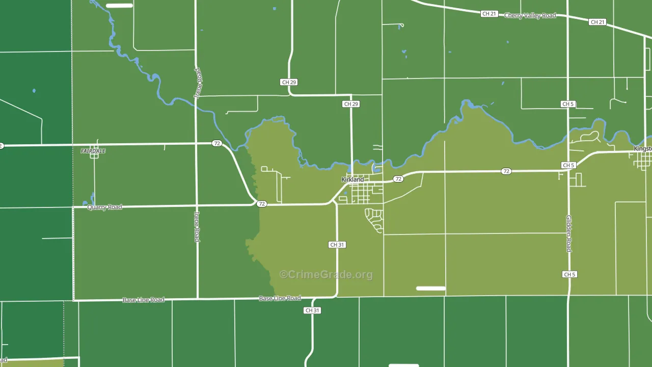 Kirkland, IL Map of Theft Rates