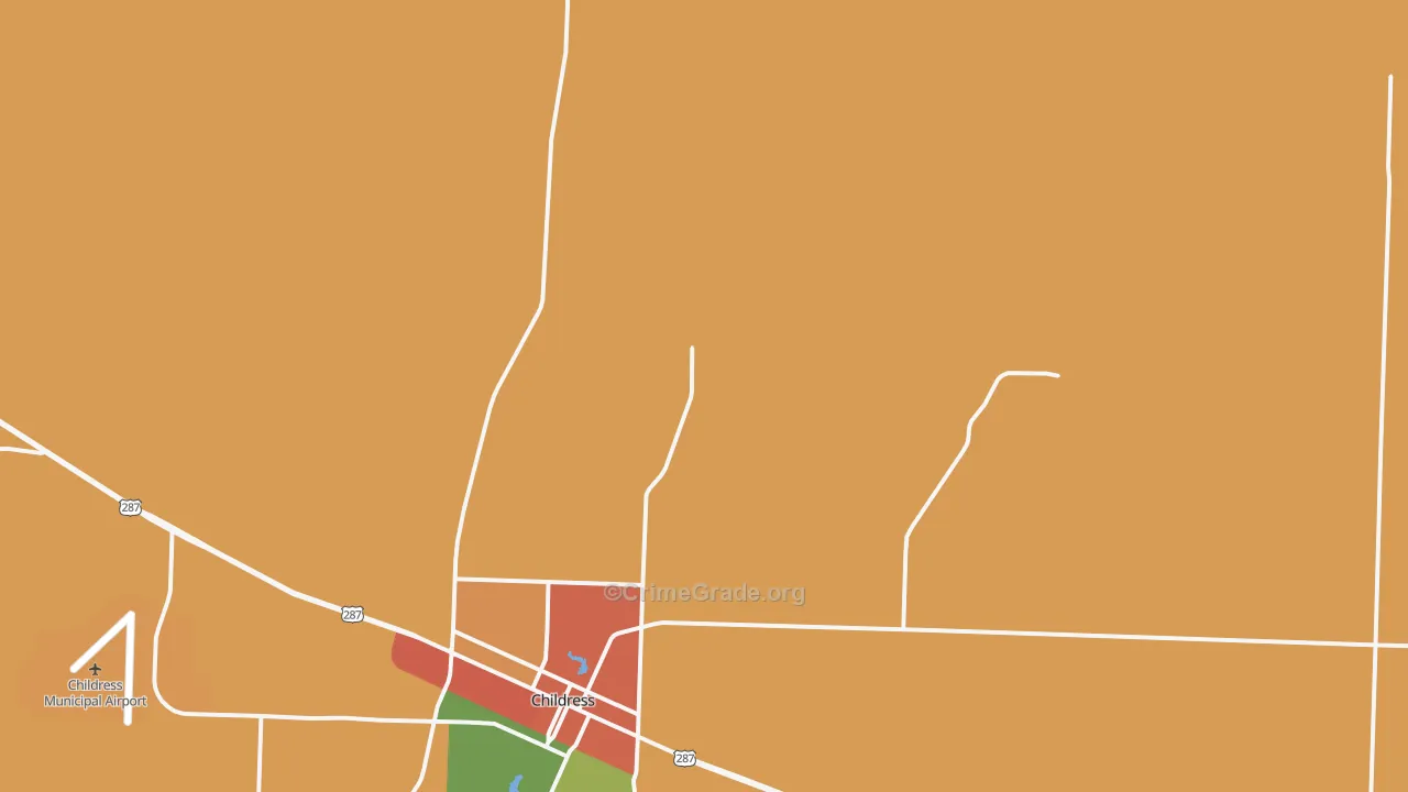 Kirkland, TX Map of Theft Rates