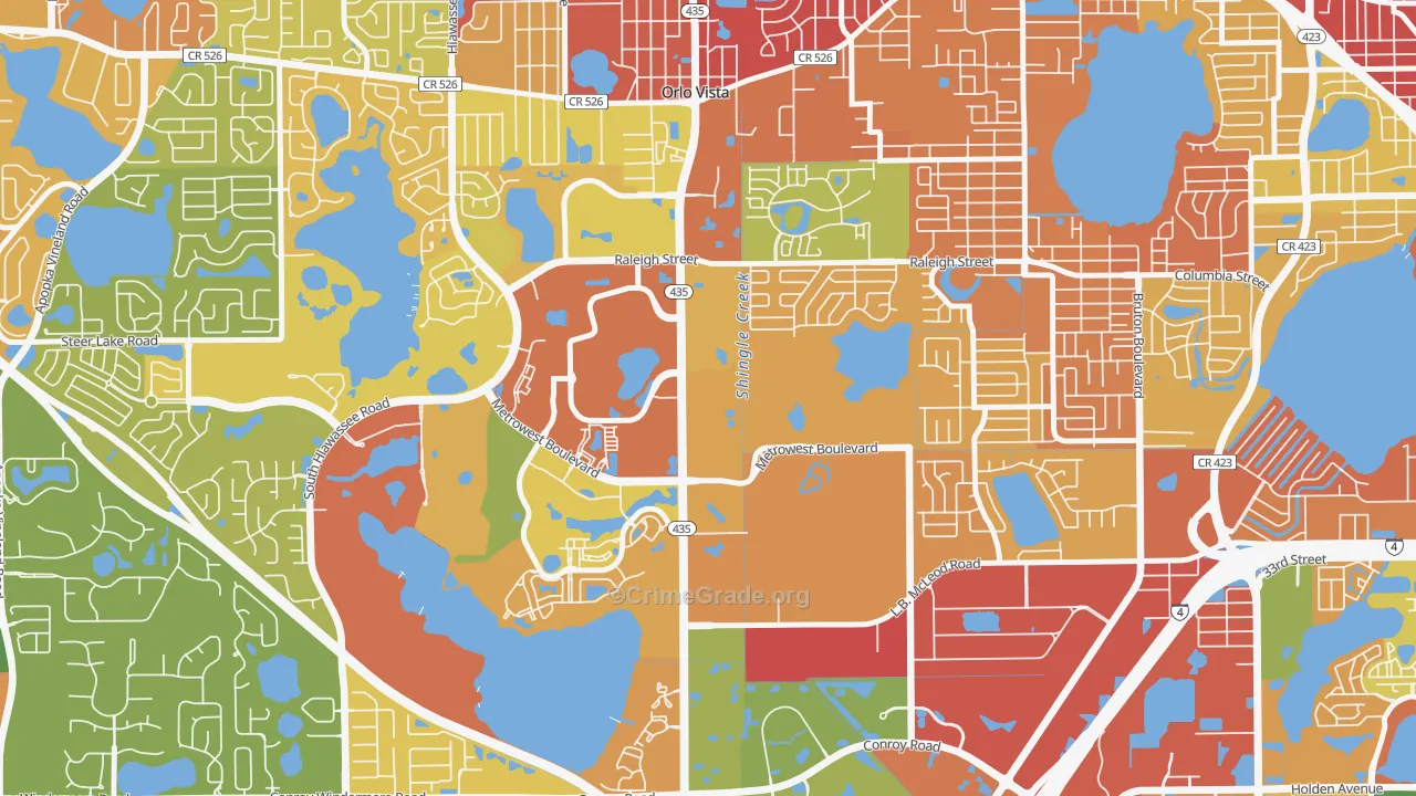 Kirkman North, Orlando, FL Map of Theft Rates