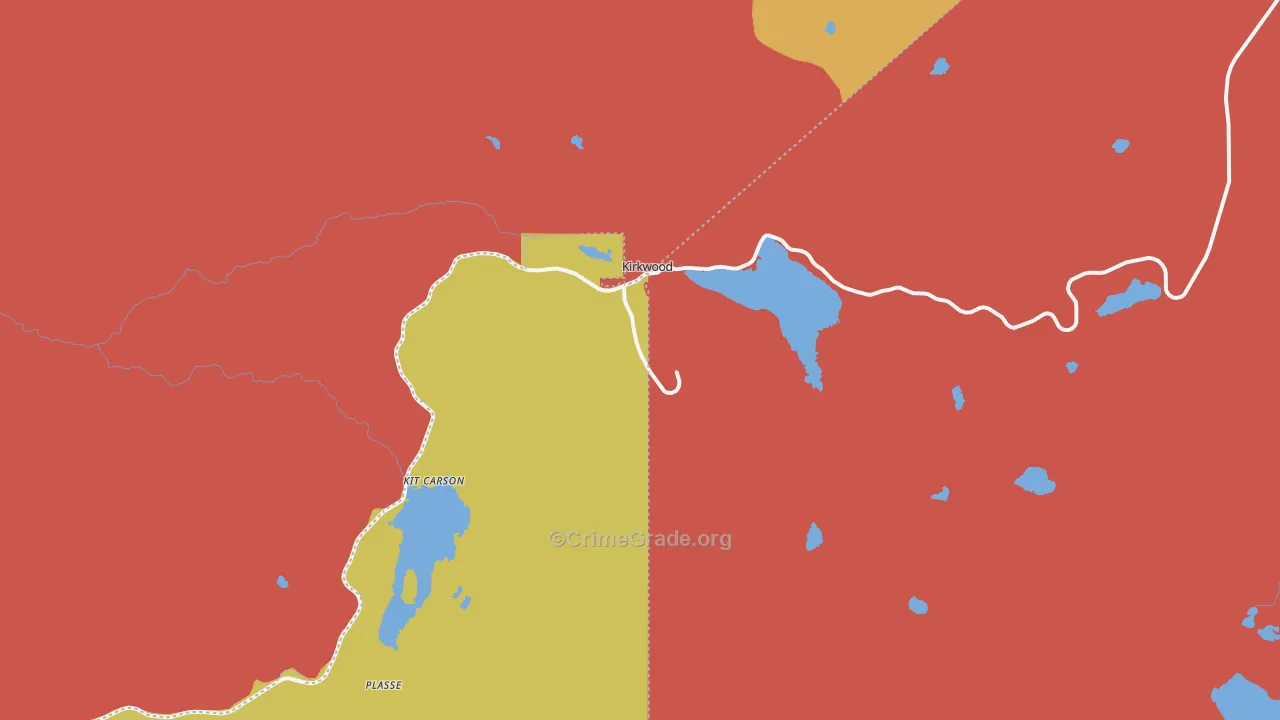 Kirkwood, CA Map of Theft Rates