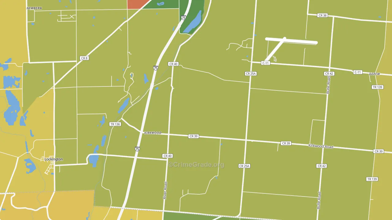 Kirkwood, OH Map of Theft Rates
