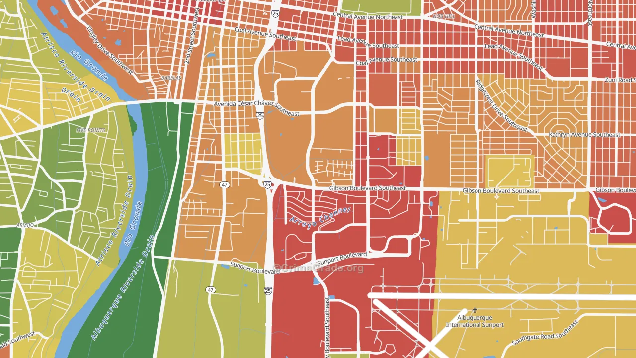 Kirtland Community, Albuquerque, NM Map of Theft Rates