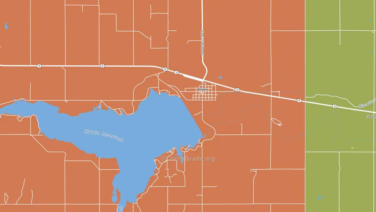 Kirwin, KS Map of Theft Rates