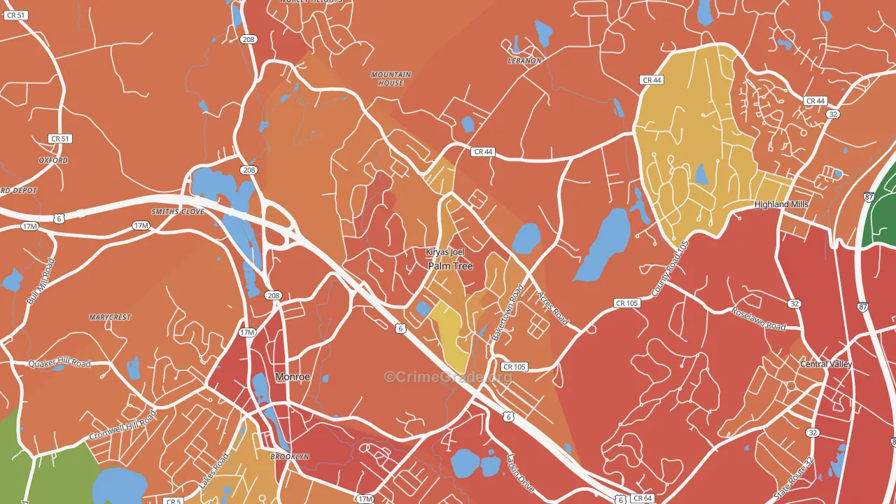 Kiryas Joel, NY Map of Theft Rates