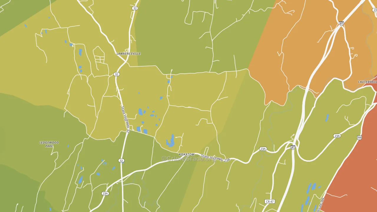 Kiskatom, NY Map of Theft Rates