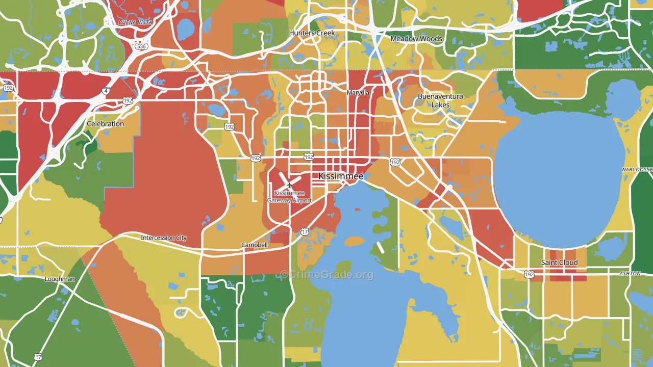 Kissimmee, FL Map of Theft Rates