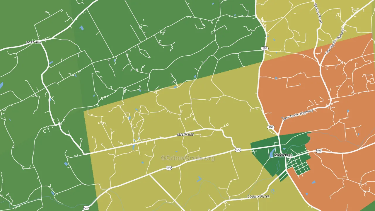 Kissimmee, PA Map of Theft Rates