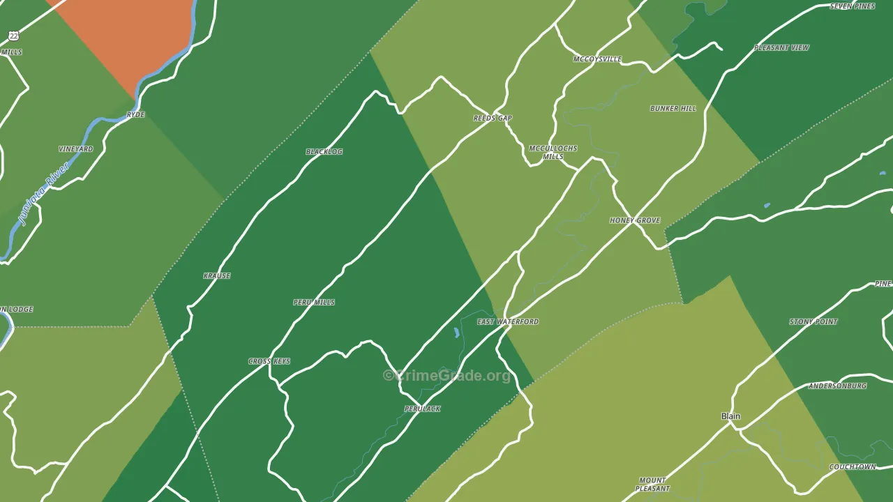 Kistler, PA Map of Theft Rates