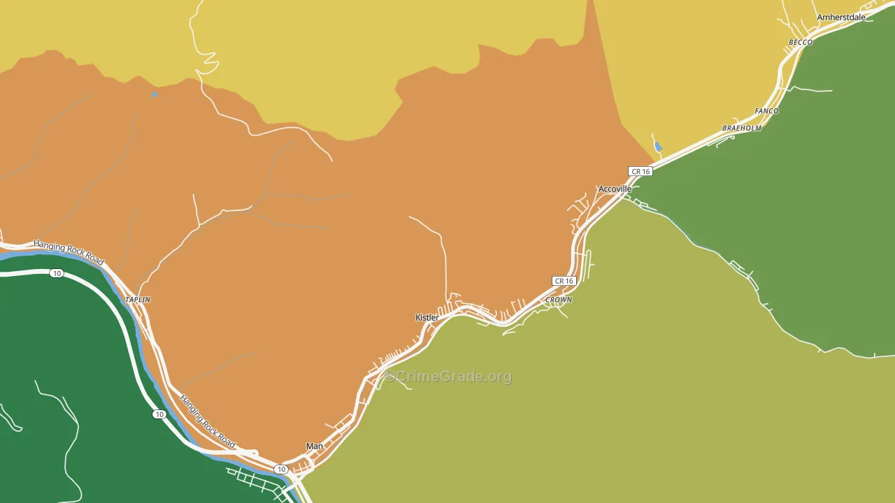 Kistler, WV Map of Theft Rates