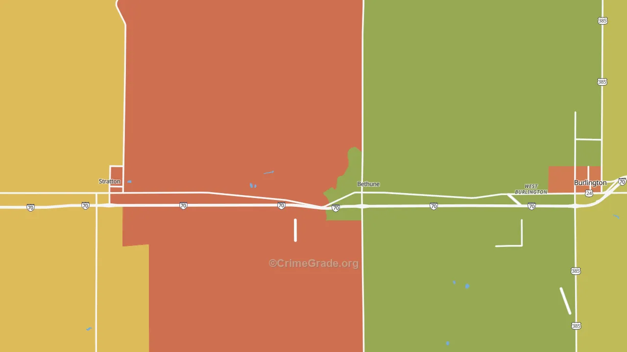 Kit Carson County, CO Map of Theft Rates