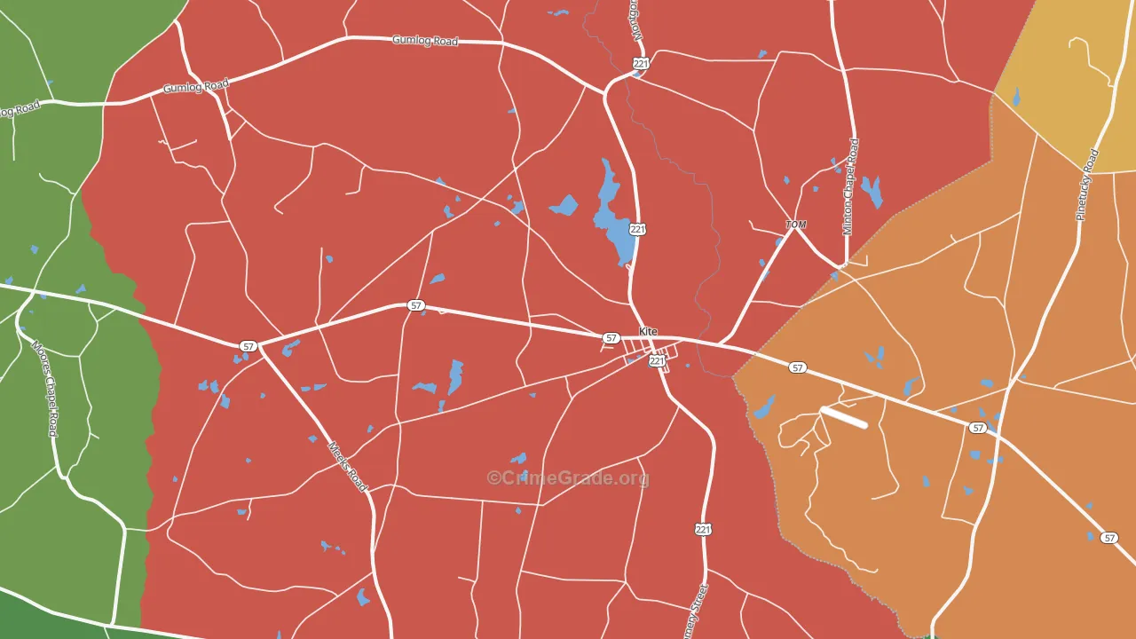 Kite, GA Map of Theft Rates