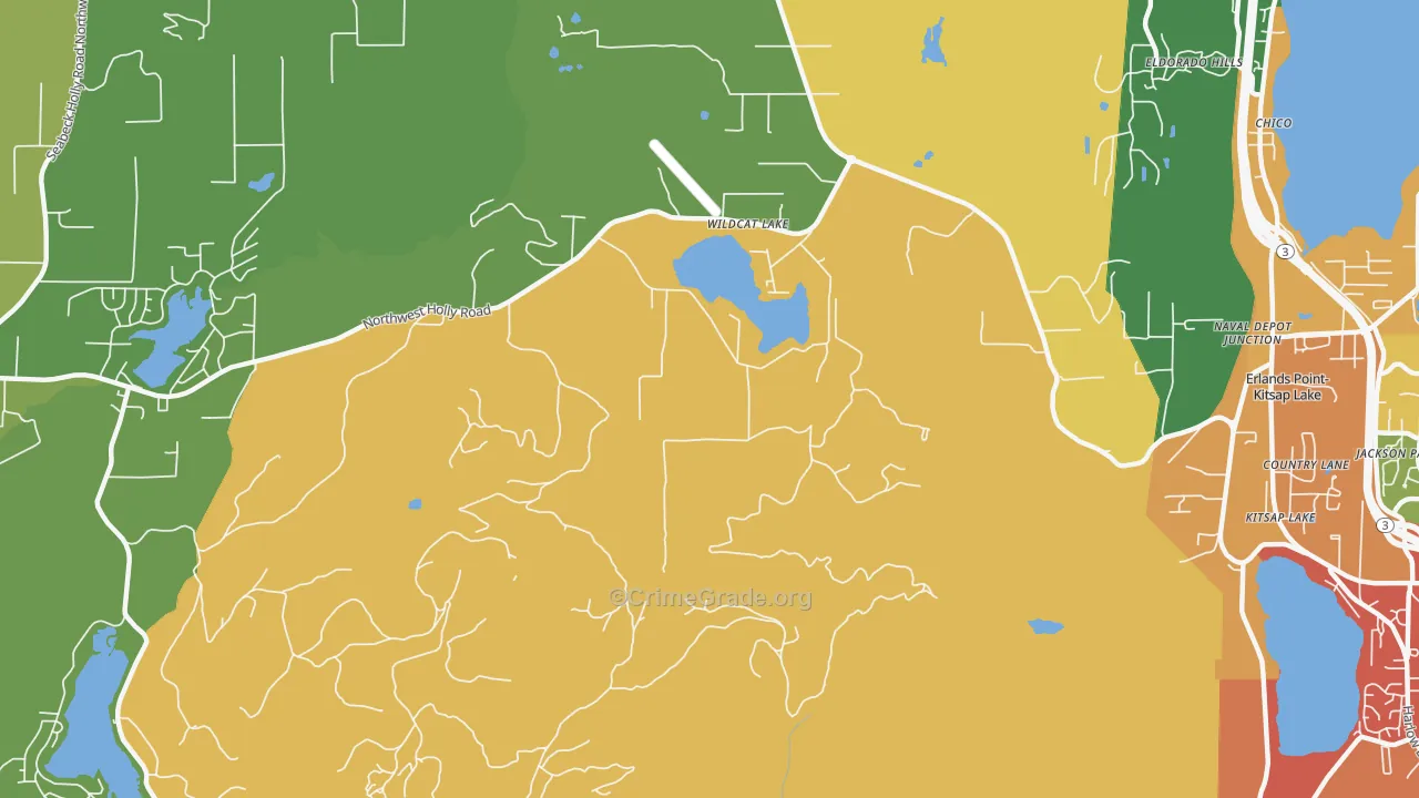 Kitsap Lake, WA Map of Theft Rates
