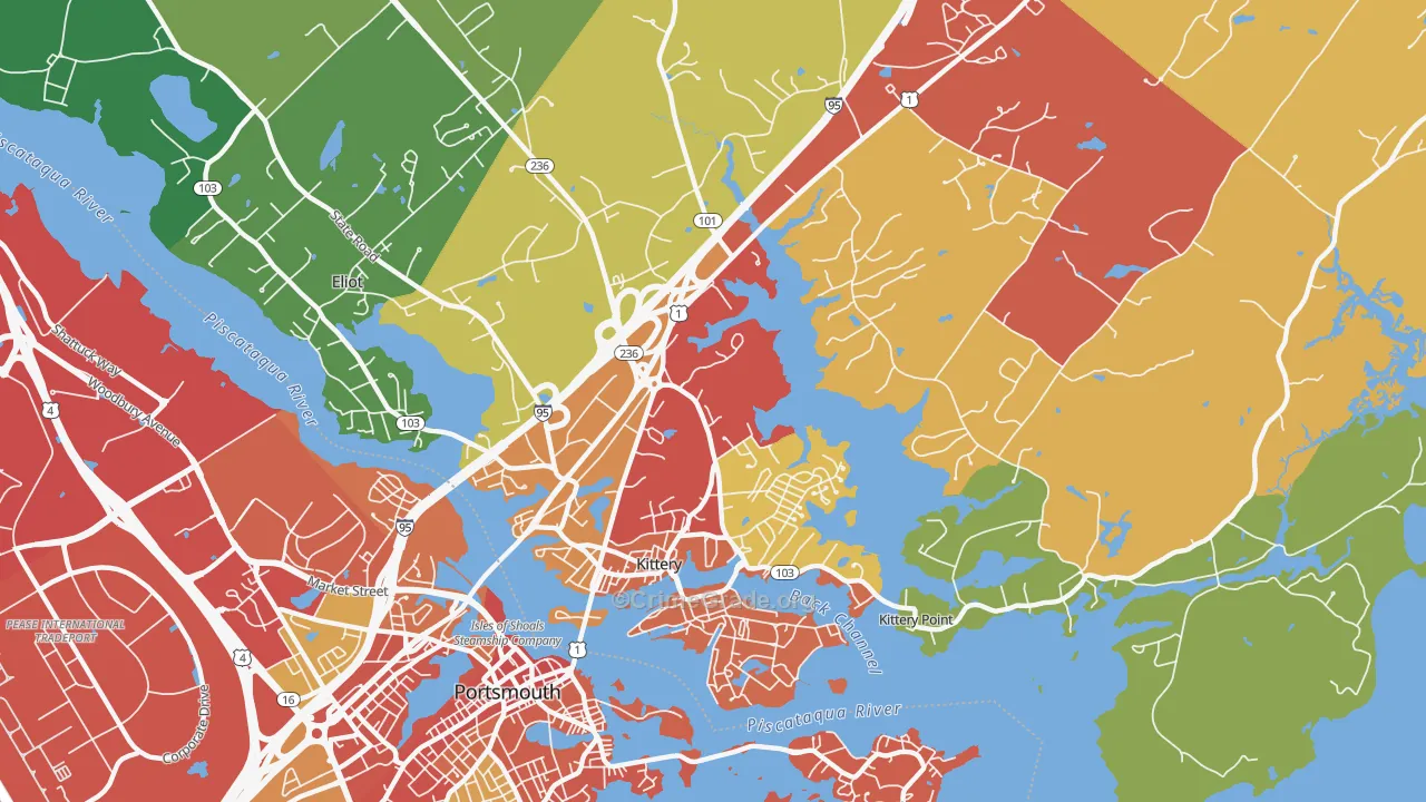 Kittery, ME Map of Theft Rates