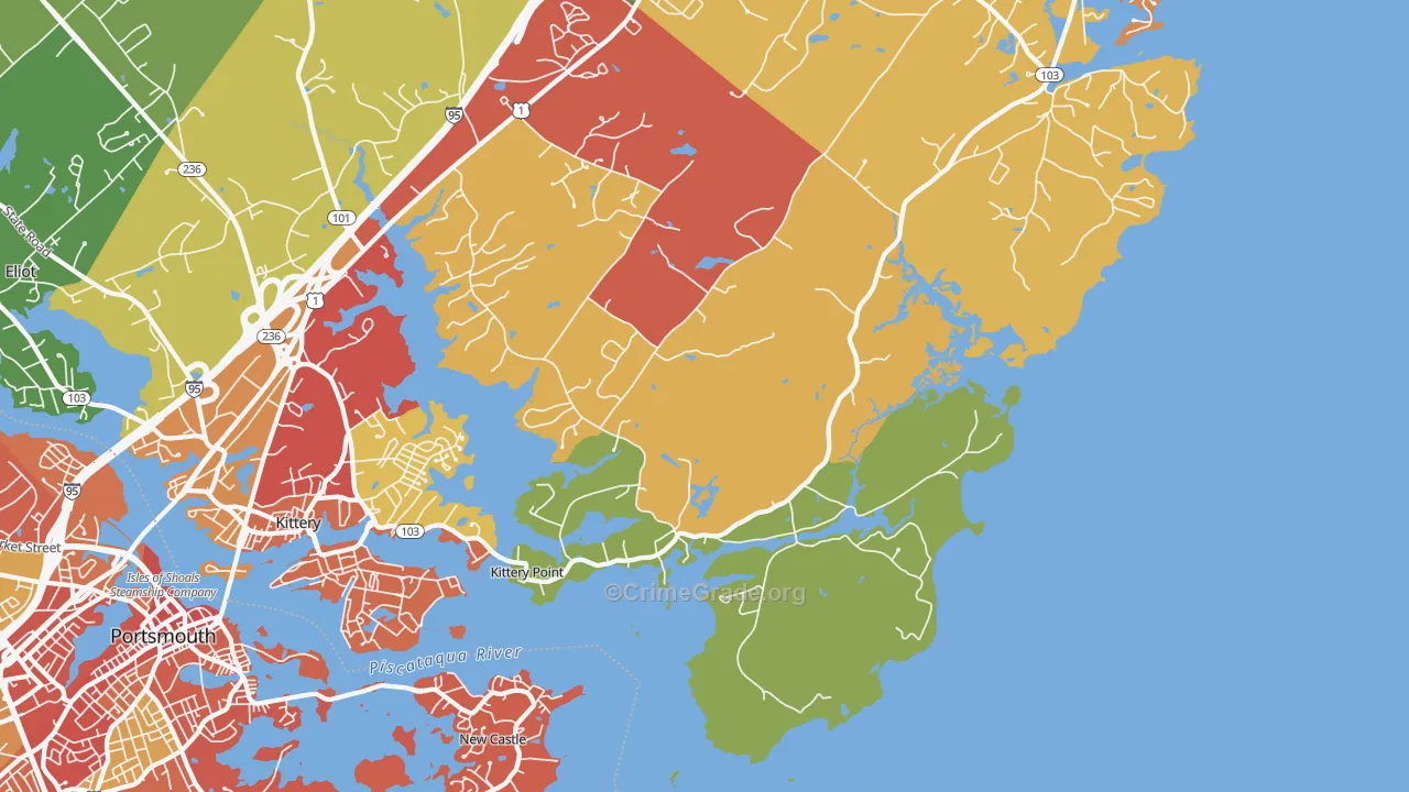 Kittery Point, ME Map of Theft Rates