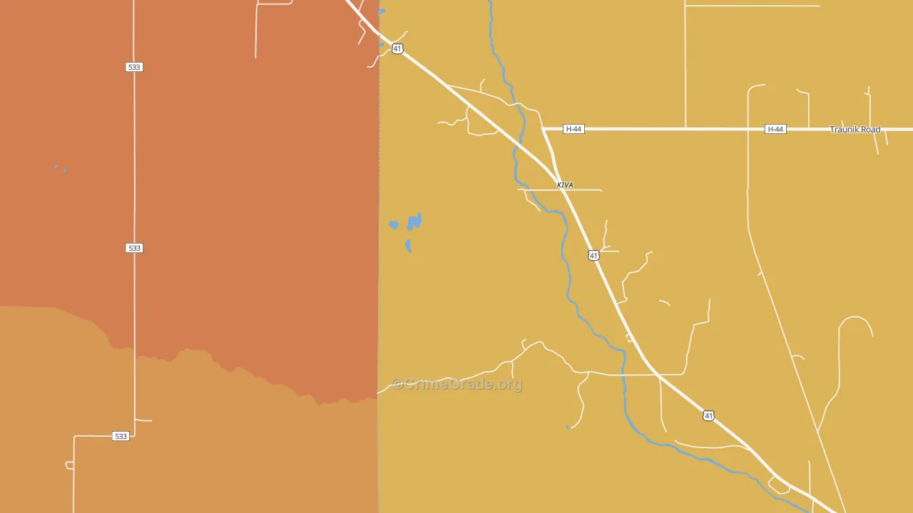 Kiva, MI Map of Theft Rates