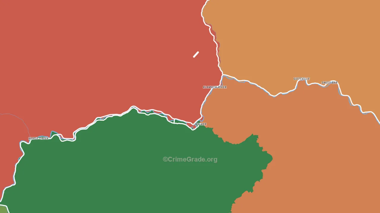 Klamath River, CA Map of Theft Rates