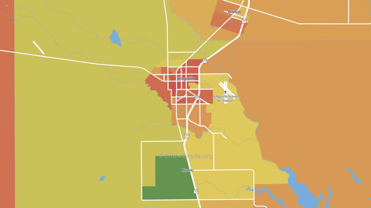 Kleberg County, TX Map of Theft Rates