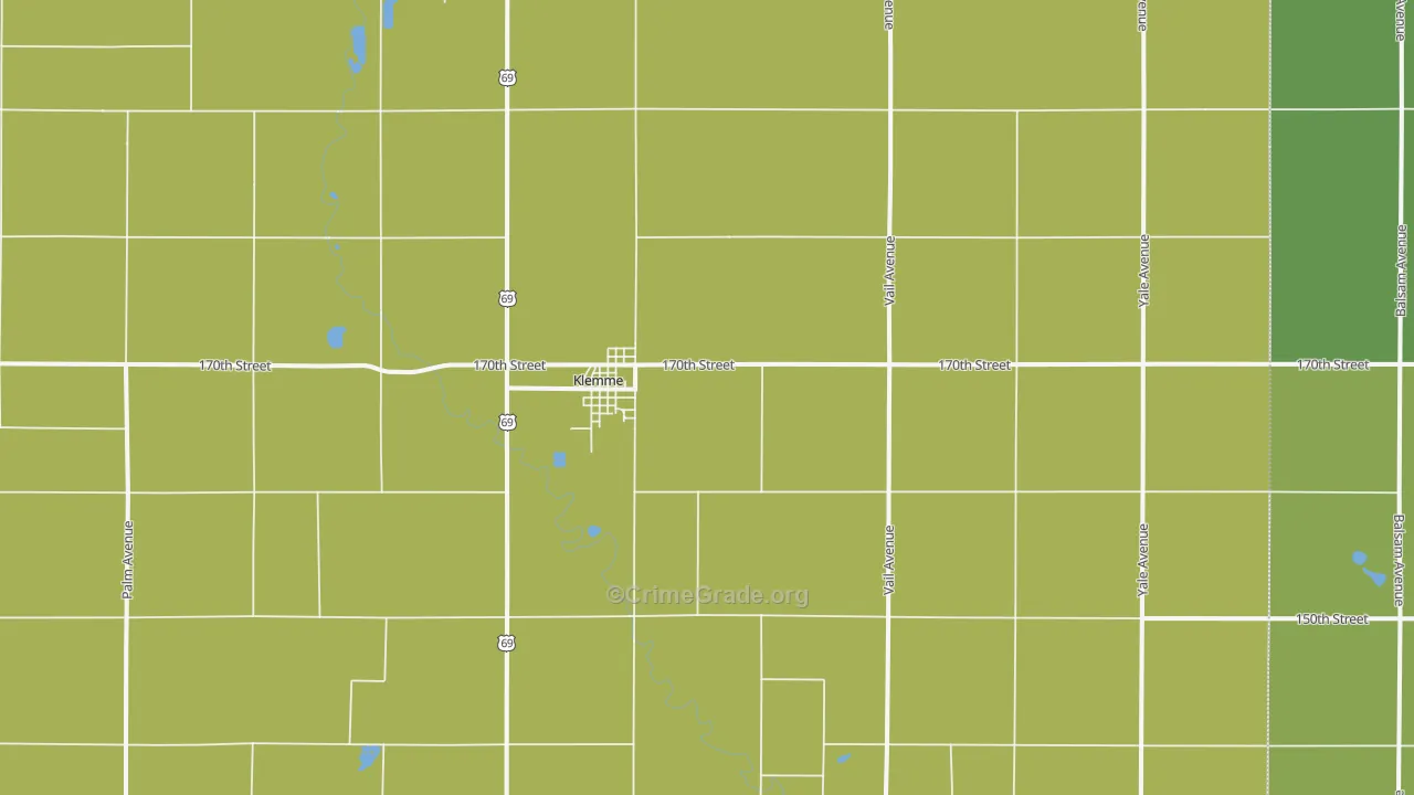 Klemme, IA Map of Theft Rates