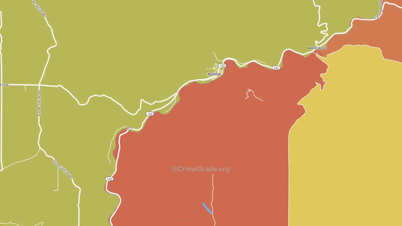 Klickitat, WA Map of Theft Rates