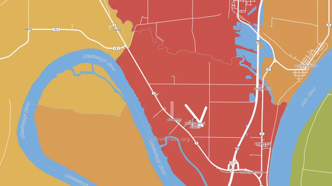 Klondike, IL Map of Theft Rates