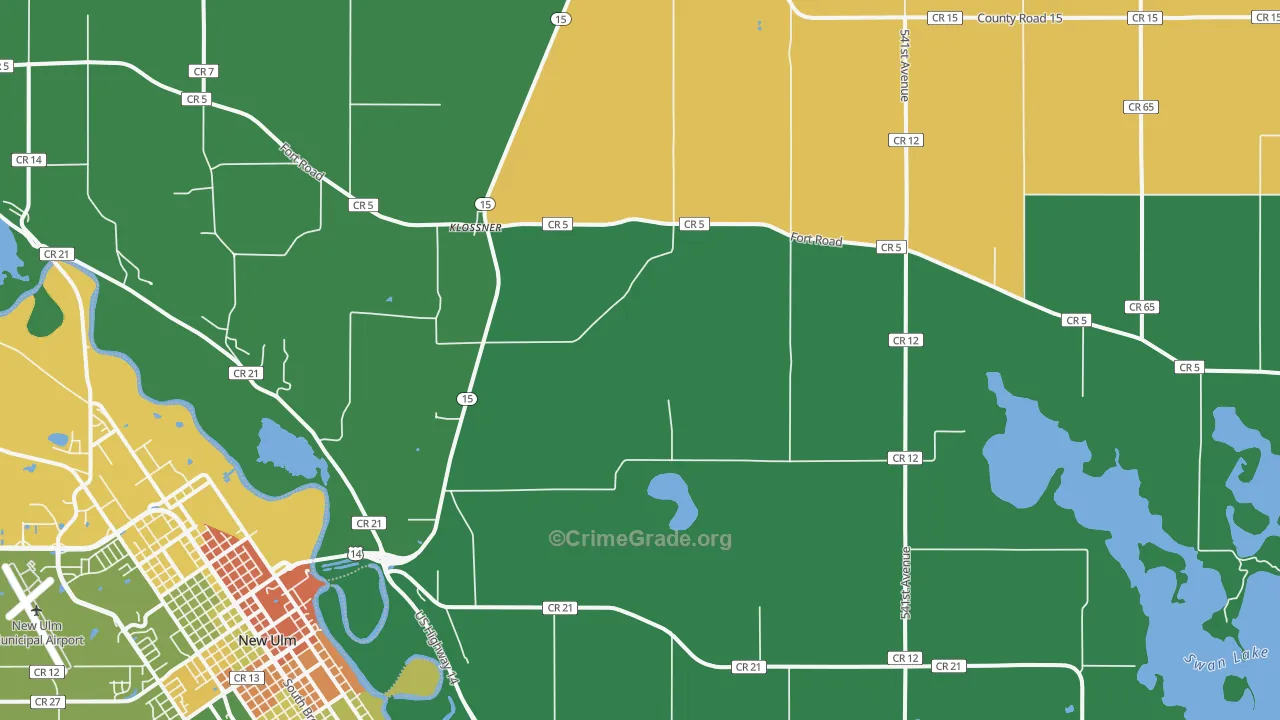 Klossner, MN Map of Theft Rates