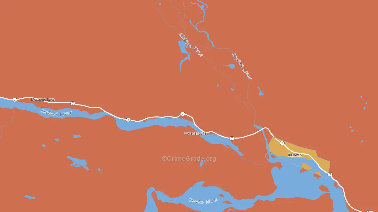 Klukwan, AK Map of Theft Rates