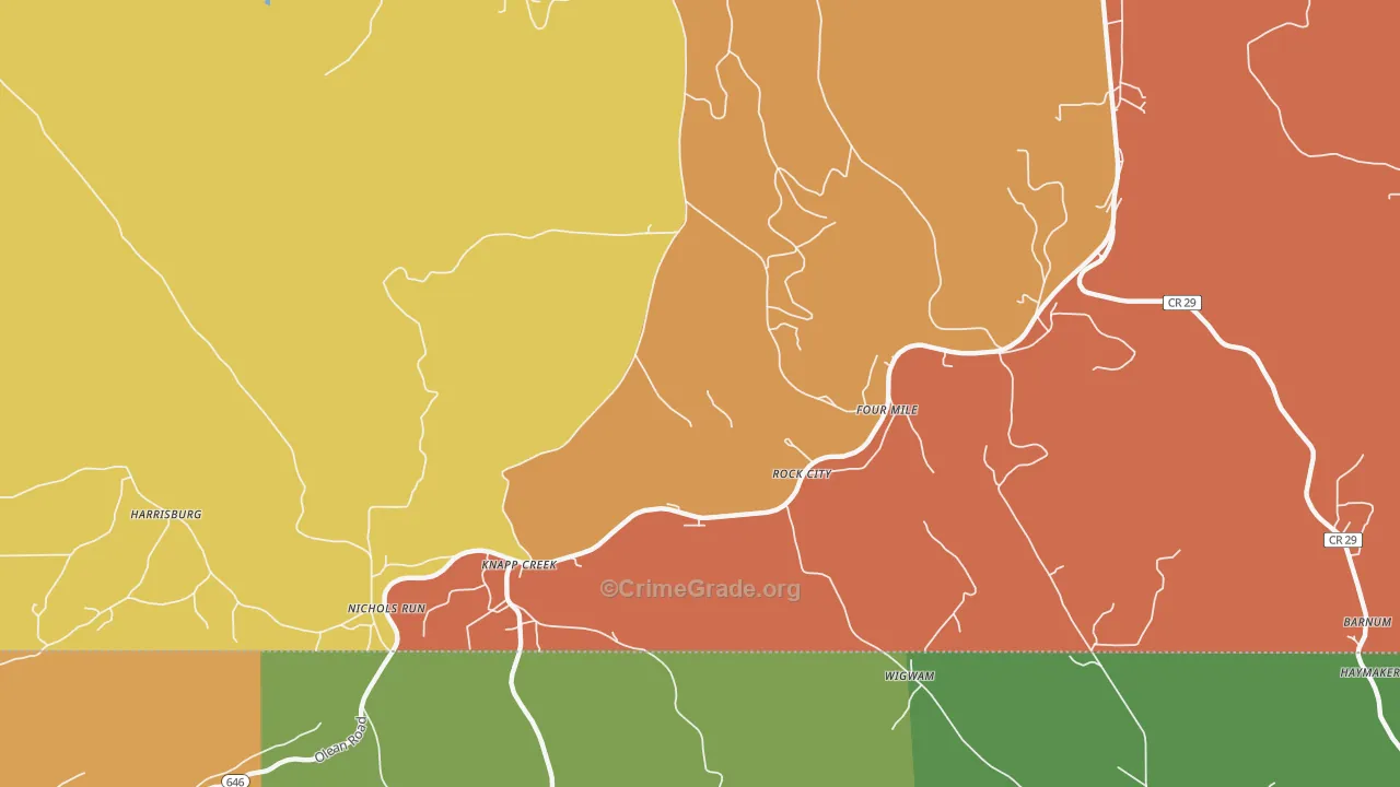 Knapp Creek, NY Map of Theft Rates