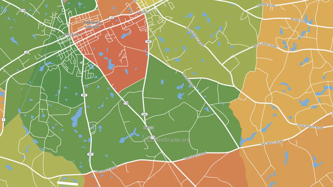 Kneece, SC Map of Theft Rates