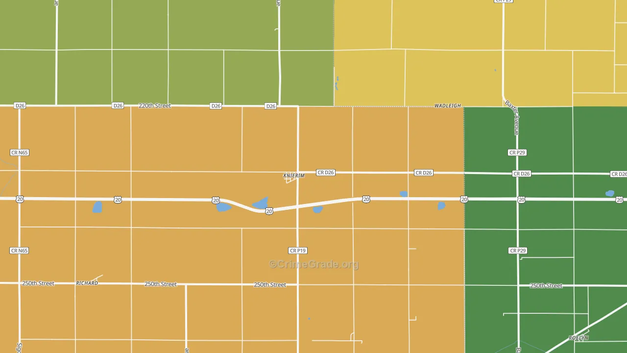 Knierim, IA Map of Theft Rates
