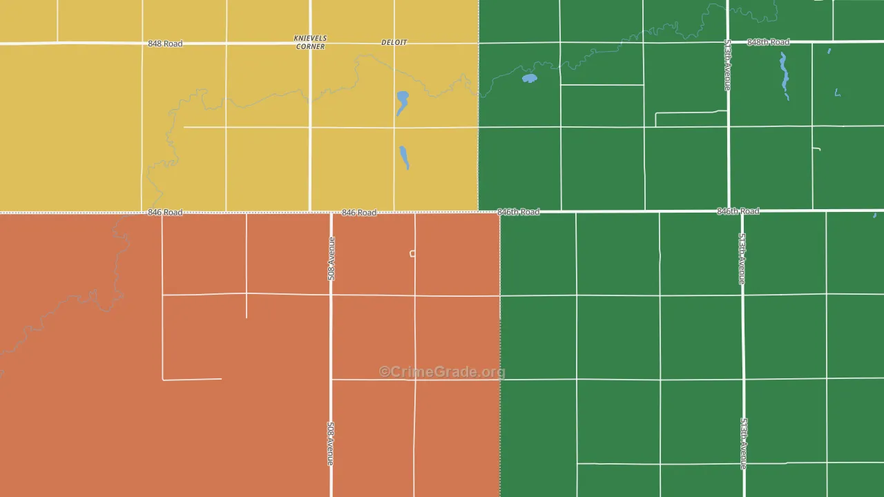 Knievels Corner, NE Map of Theft Rates