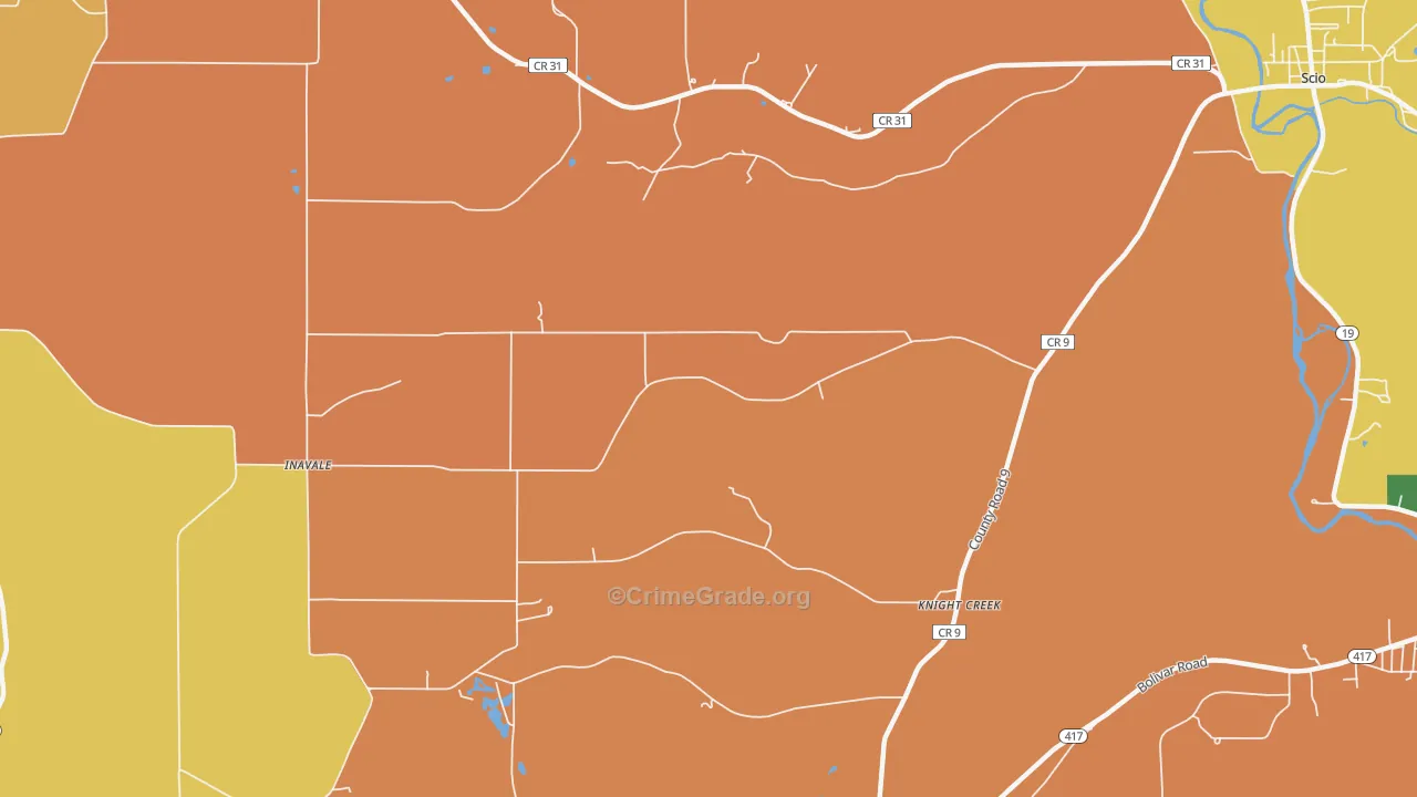 Knight Creek, NY Map of Theft Rates