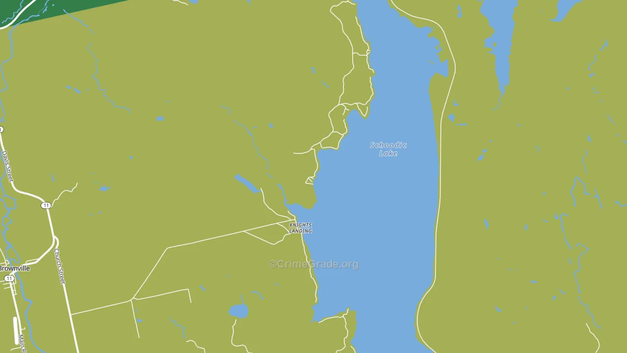 Knights Landing, ME Map of Theft Rates