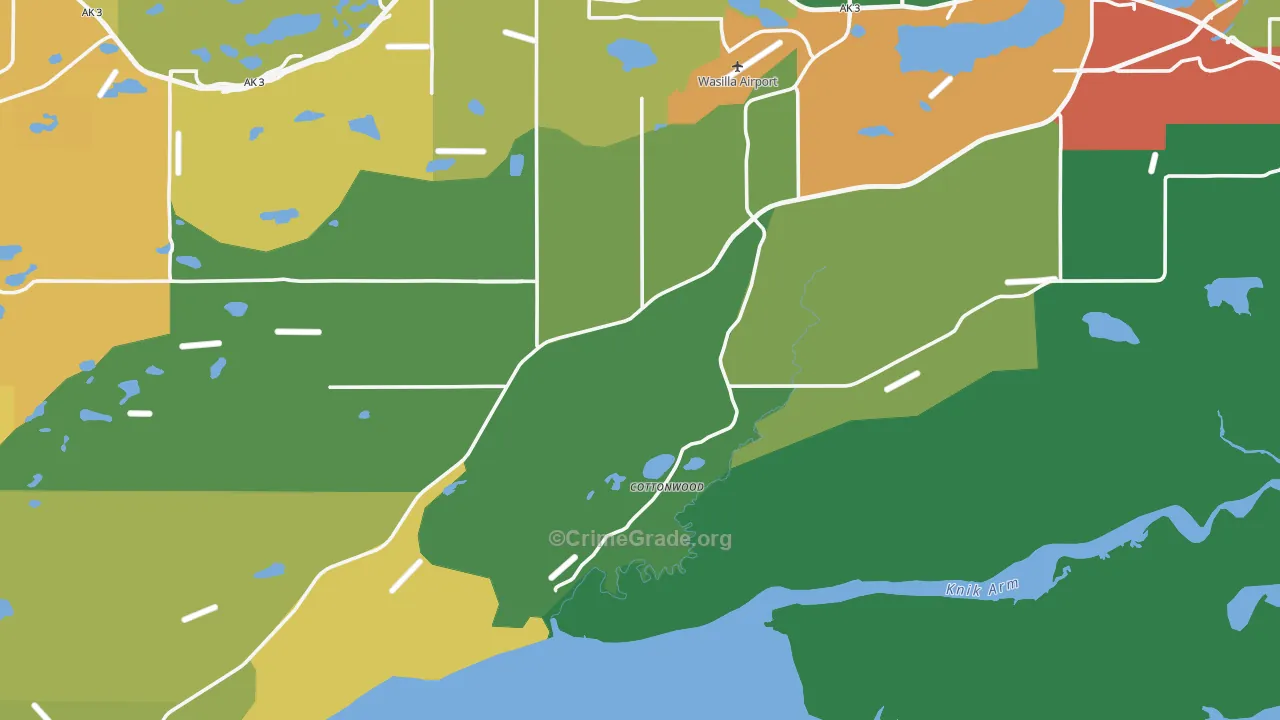 Knik-Fairview, AK Map of Theft Rates