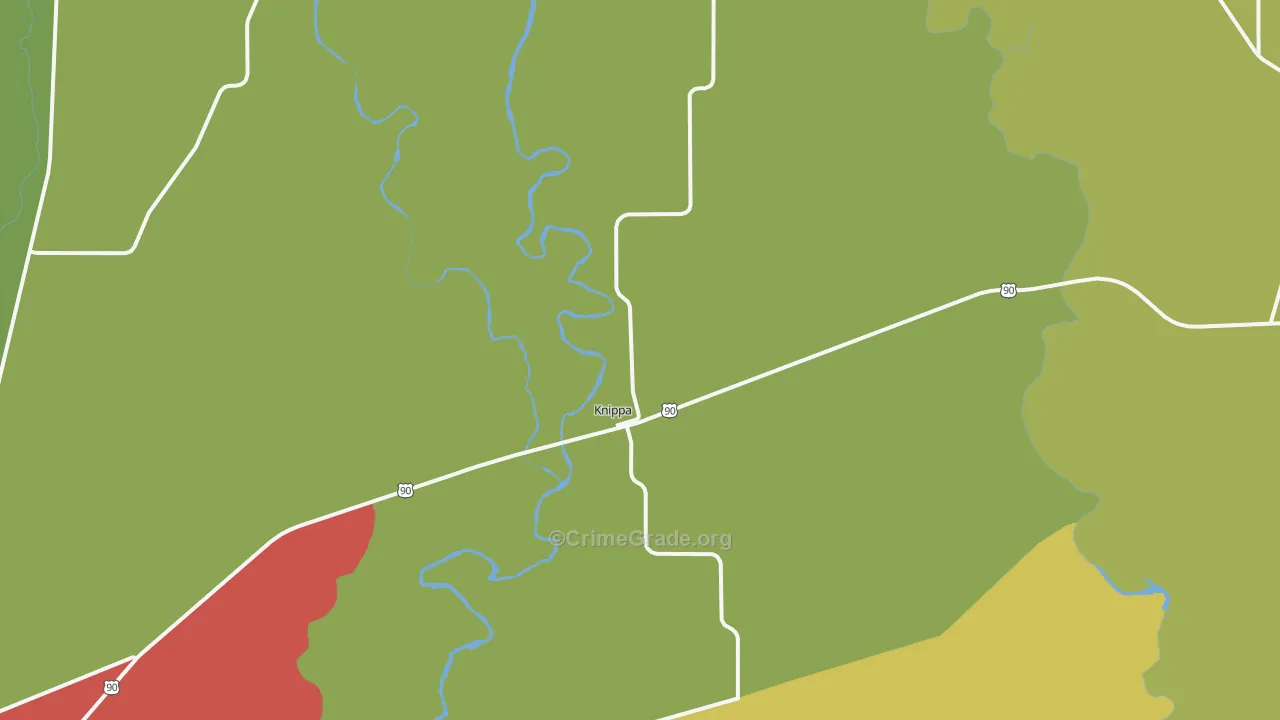 Knippa, TX Map of Theft Rates